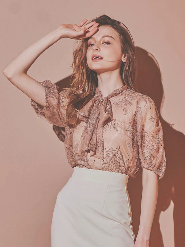 ROYALPARTY女装2023春夏季裸色衬衫