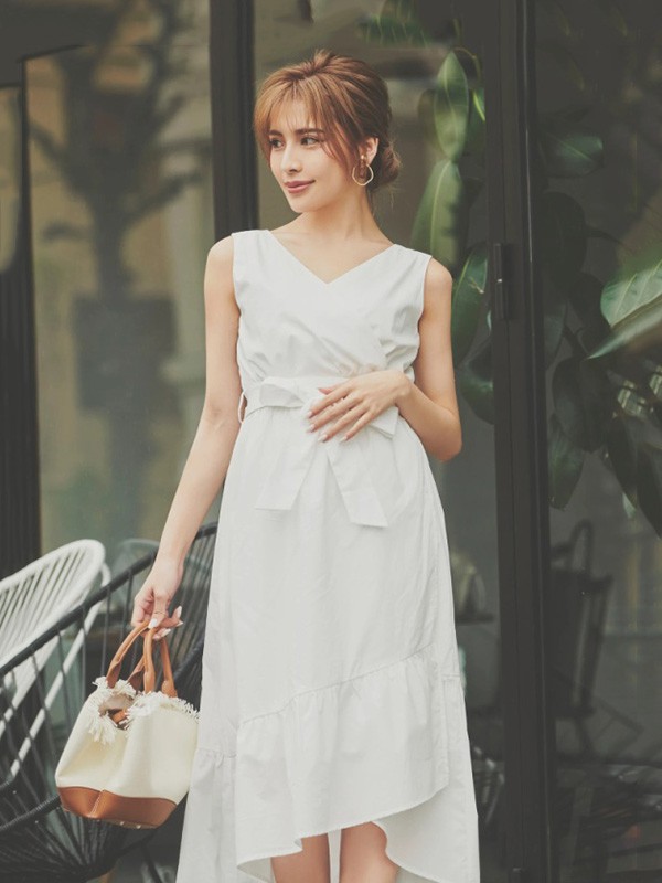 ROYALPARTY女装2023春夏季白色连衣裙