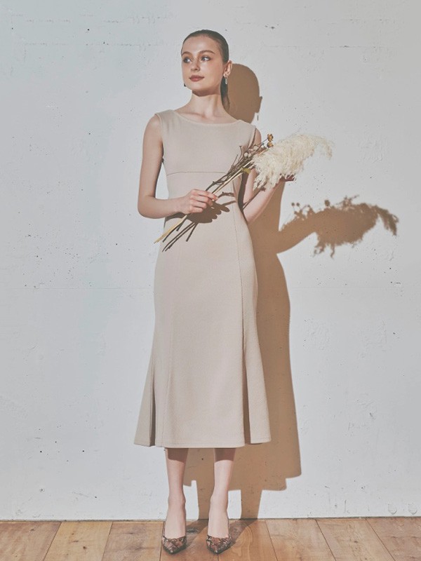 ROYALPARTY女装2023春夏季米色连衣裙