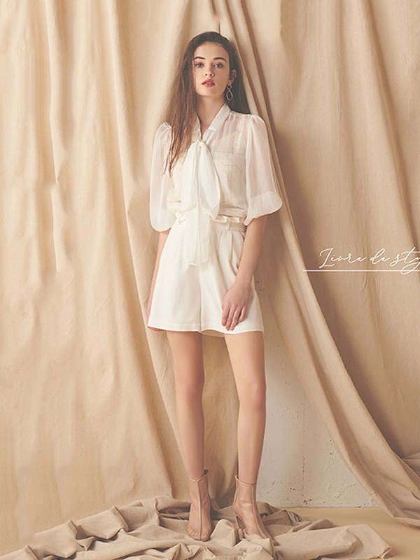 ROYALPARTY女装2023春夏季白色短裤