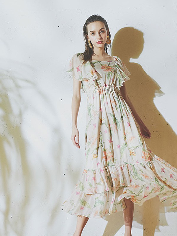 ROYALPARTY女装2023春夏季白色连衣裙