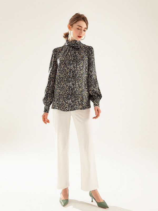 紫澜门女装2023春夏季白色长裤