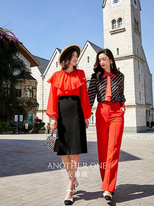 ANOTHERONE2022春夏季橙色纯色长裤