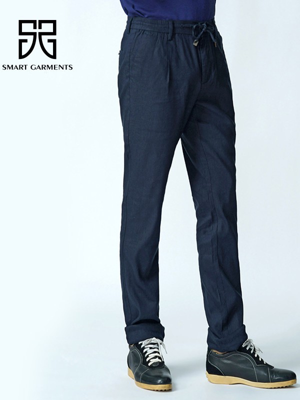 顺美男装2022春夏季黑色纯色长裤