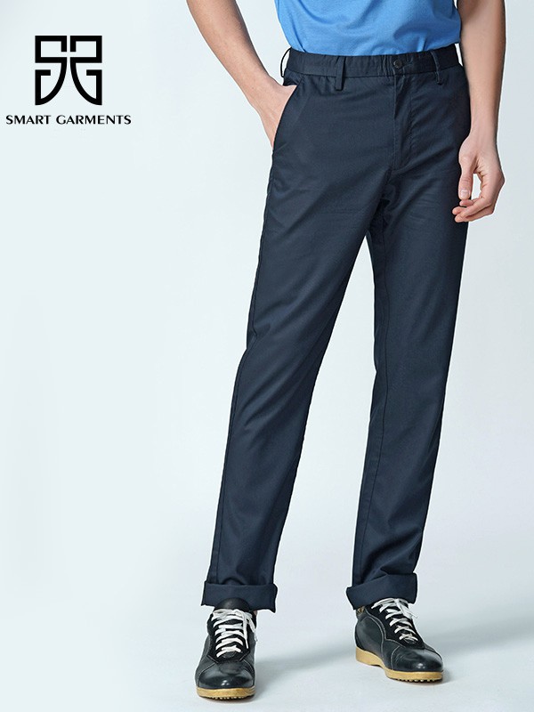 顺美男装2022春夏季黑色纯色长裤