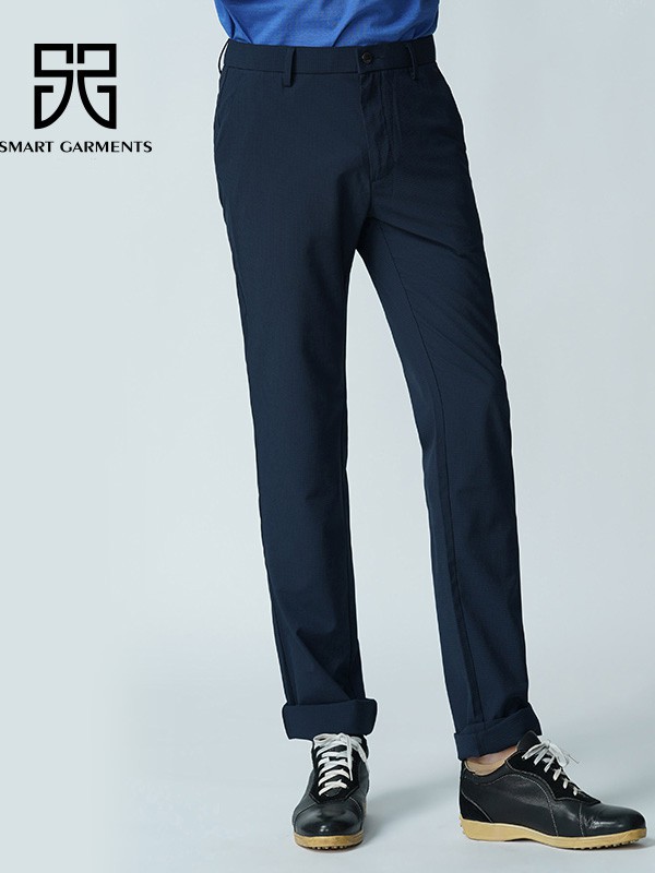 顺美男装2022春夏季黑色纯色西装裤