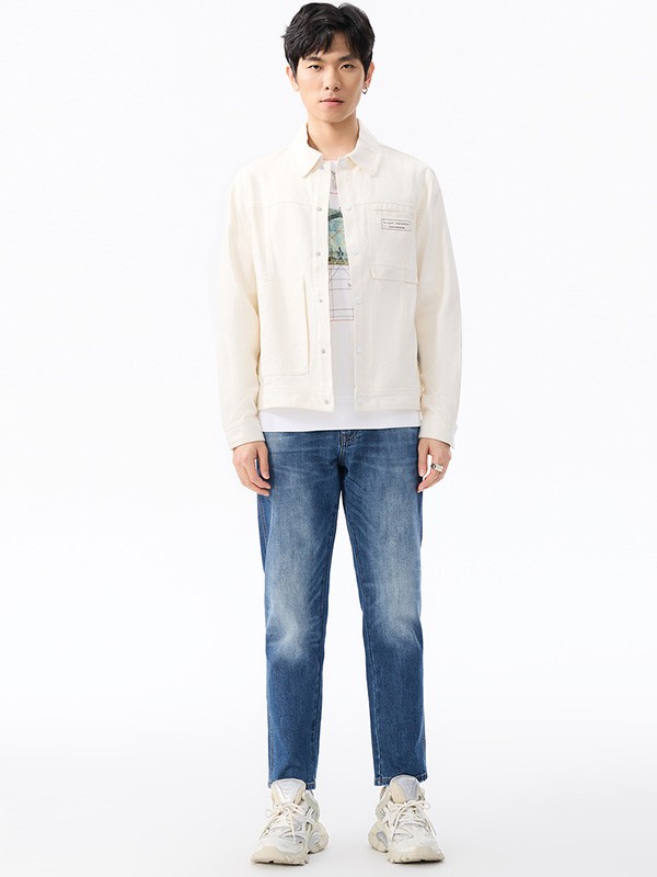 马克华菲2022春夏季白色印花T恤