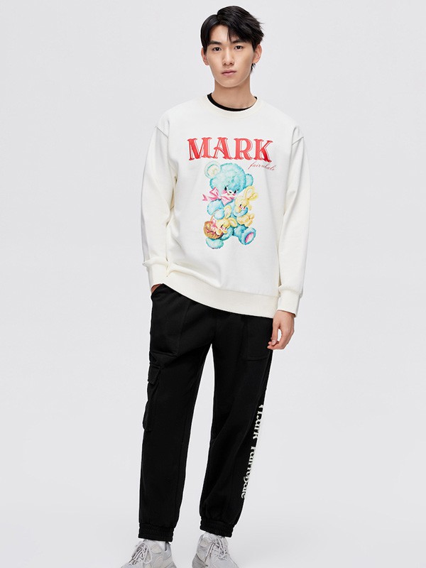 马克华菲2022春夏季白色印花T恤