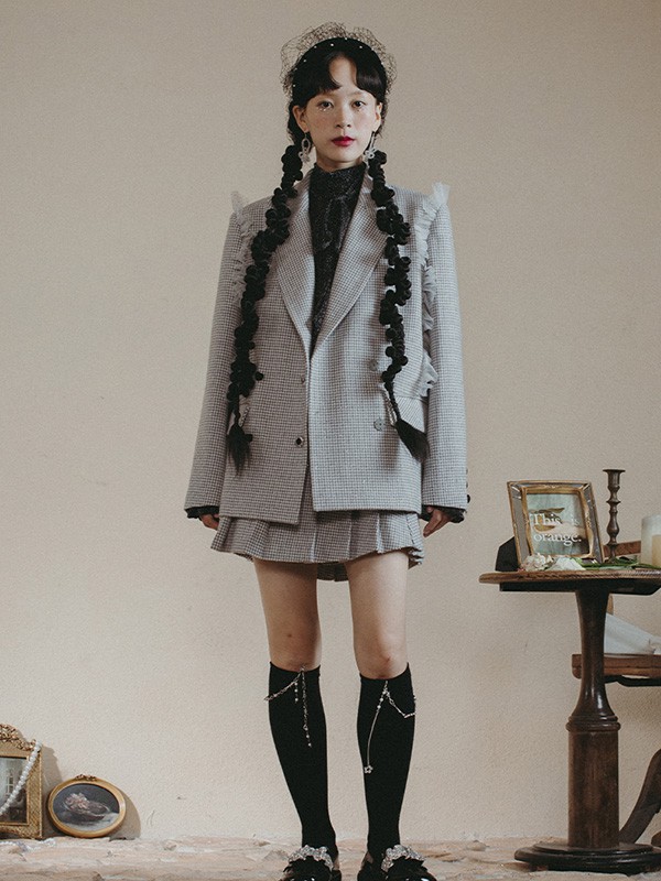 马克华菲女装2022春夏季灰色纯色西装