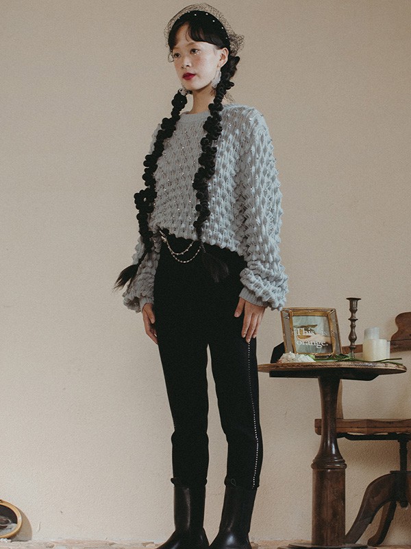 马克华菲女装2022春夏季黑色纯色长裤