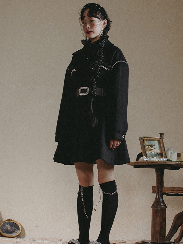 马克华菲女装2022春夏季黑色纯色外套