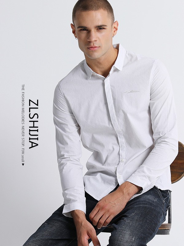 战狼世家2022春夏季白色纯色衬衫