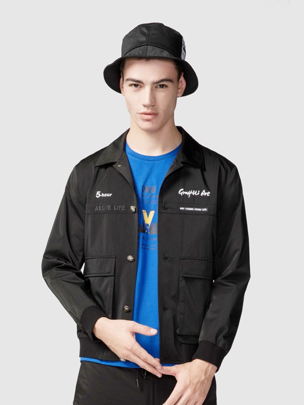 步森2022春夏季蓝色印花T恤