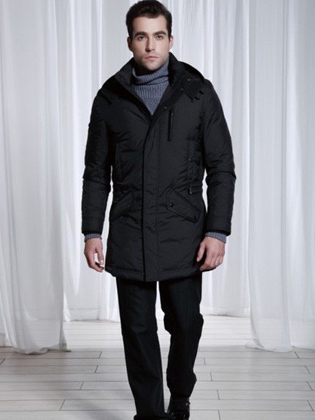 鲁宾汉男装2021秋冬季黑色外套