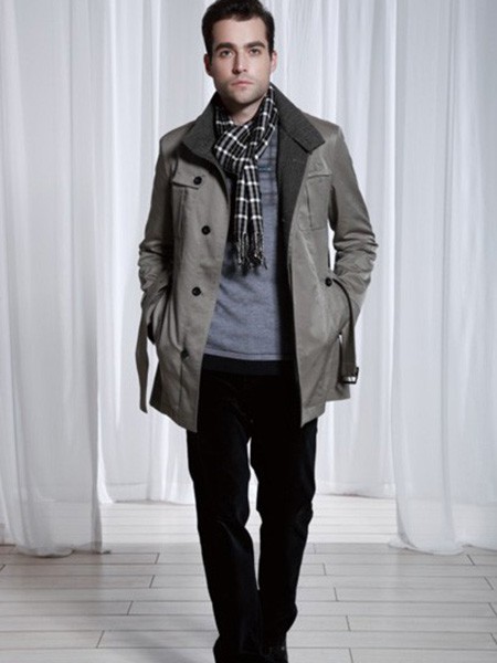 鲁宾汉男装2021秋冬季灰色纯色外套
