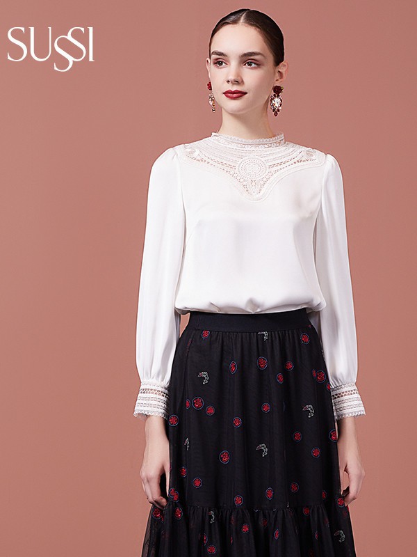 古色2021秋冬季黑色波点半身裙