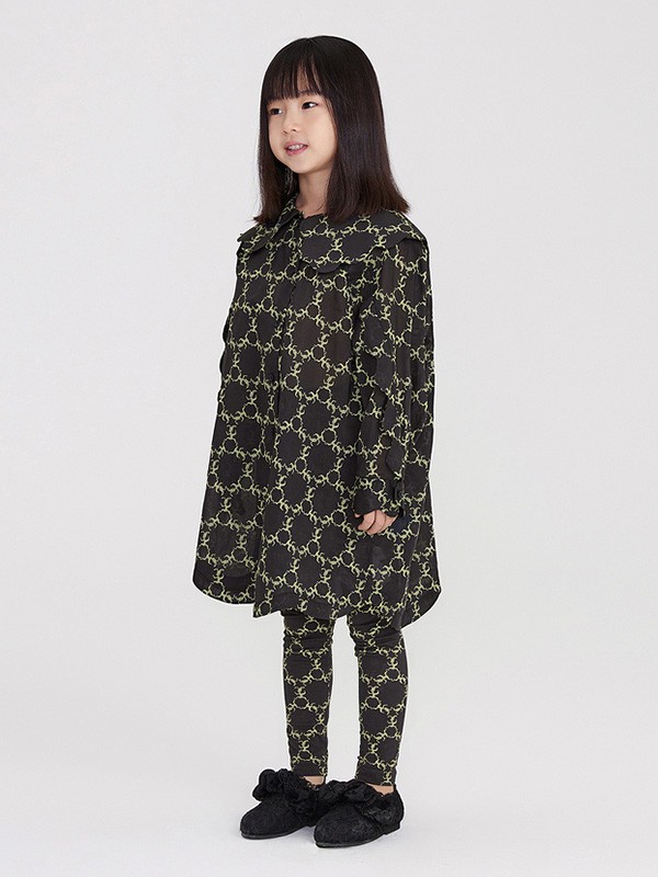 小江南布衣2022春夏季黑色格子连衣裙