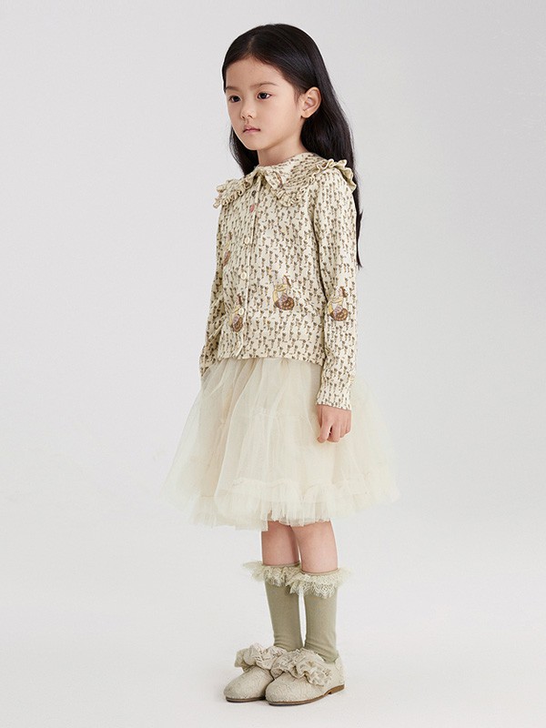 小江南布衣2022春夏季白色纱网短裙