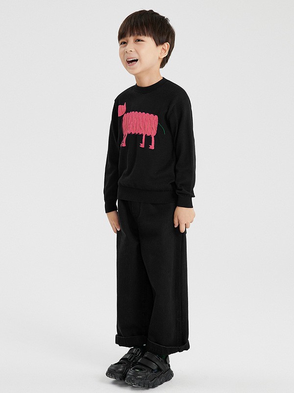 小江南布衣2022春夏季红色印花T恤