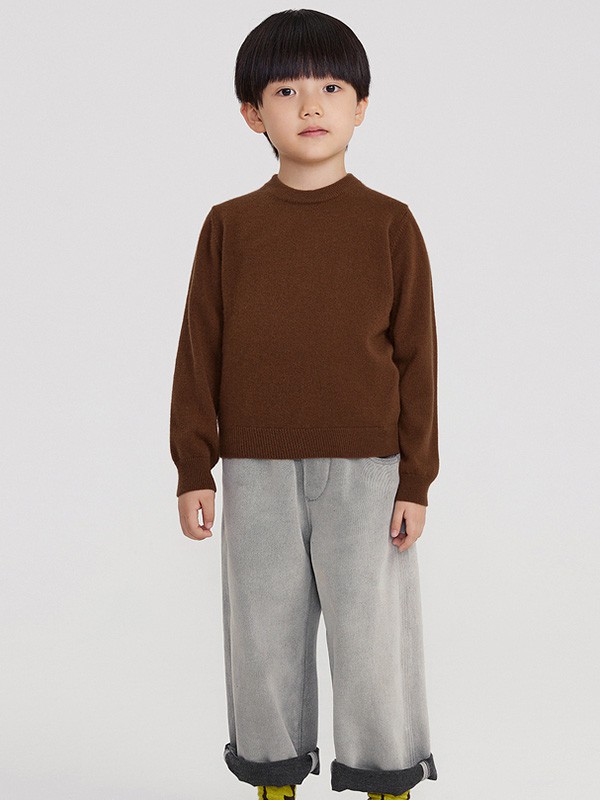 小江南布衣2022春夏季咖啡色纯色T恤