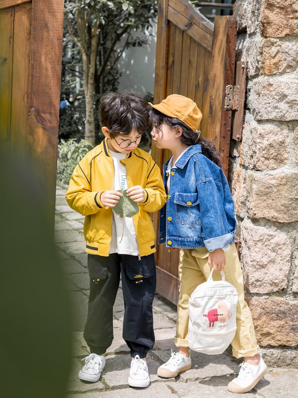 木朵爸爸童装2021秋冬季藏蓝色纯色外套