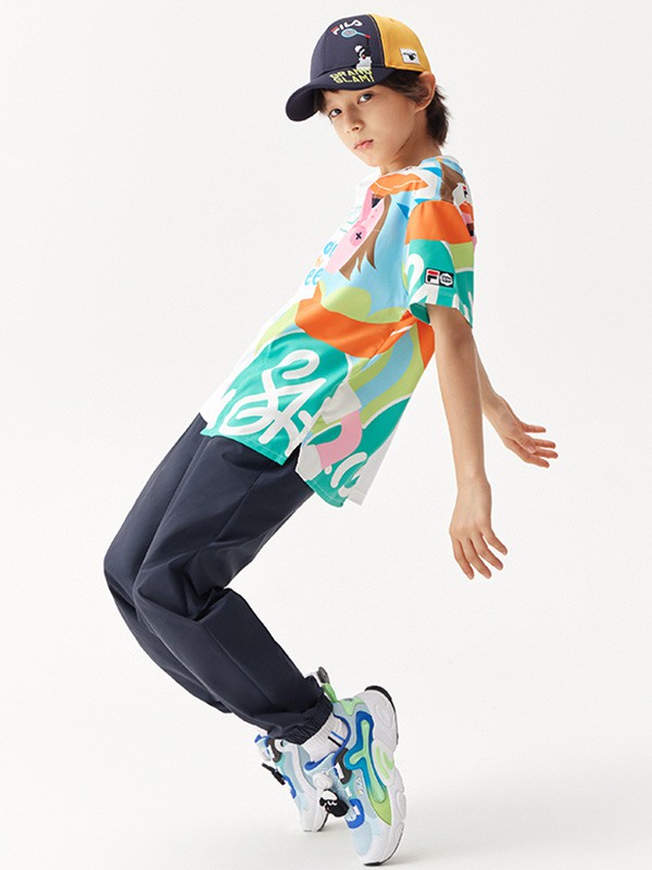 斐乐2022春夏季白色印花T恤