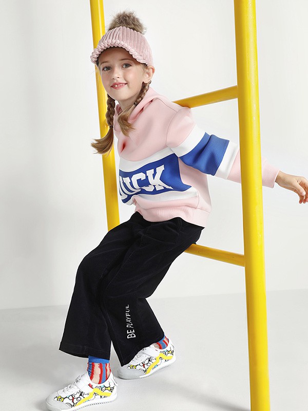 小黄鸭童装2022春夏季黑色纯色长裤