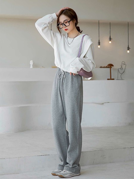 谜秀女装2022春夏季白色纯色T恤