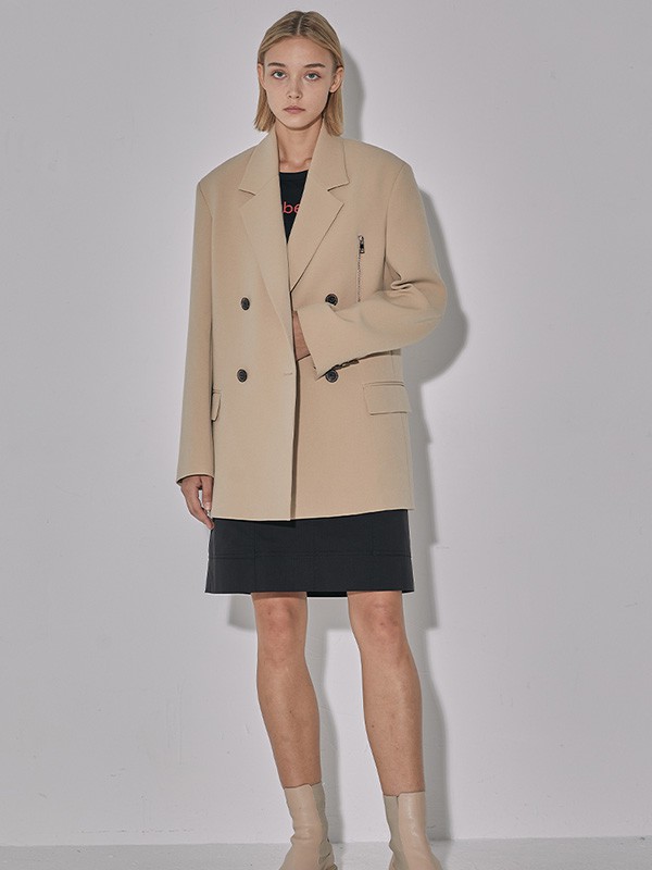 百家好女装2022春夏季卡其色纯色大衣