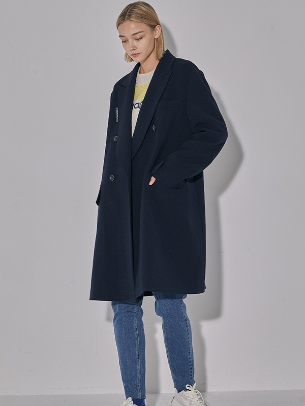 百家好女装2022春夏季黑色纯色大衣