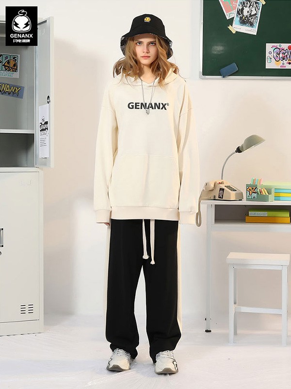 闪电潮牌休闲装2022春夏季白色印花T恤