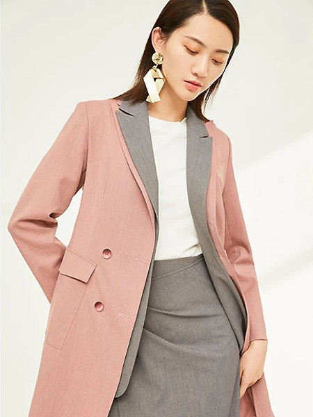 思慕缇2022春夏季粉色纯色大衣