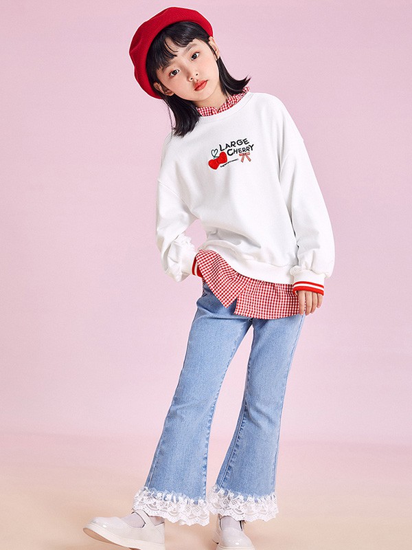 MiniPeace童装2022春夏季白色印花T恤