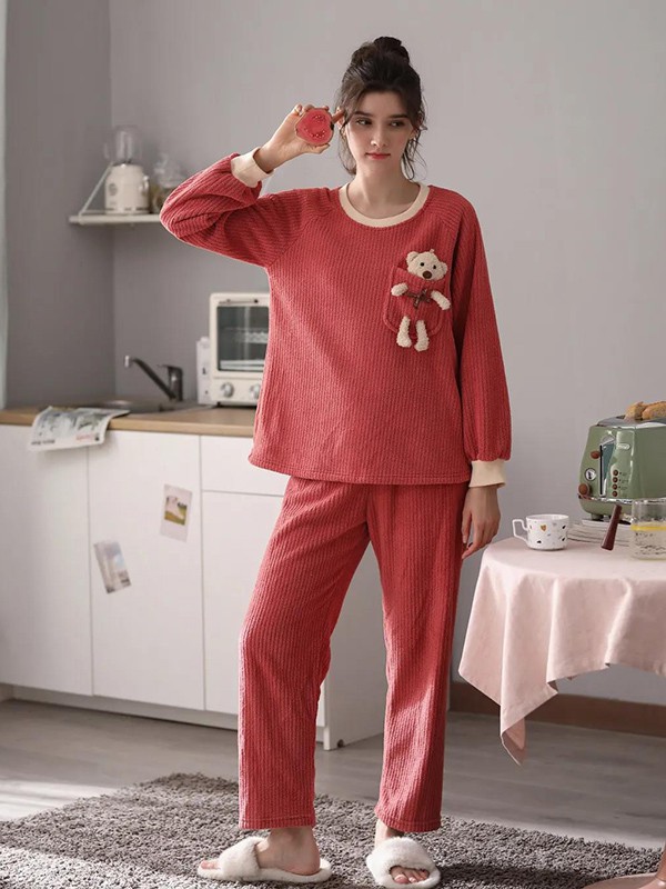 罗丽丝内衣2021秋冬季橙色家居服