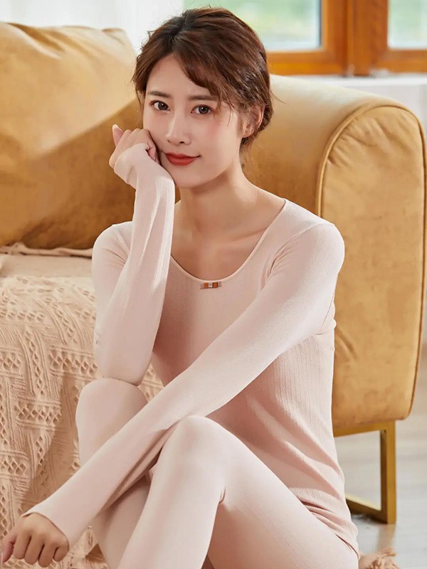 罗丽丝内衣2021秋冬季橙色保暖内衣