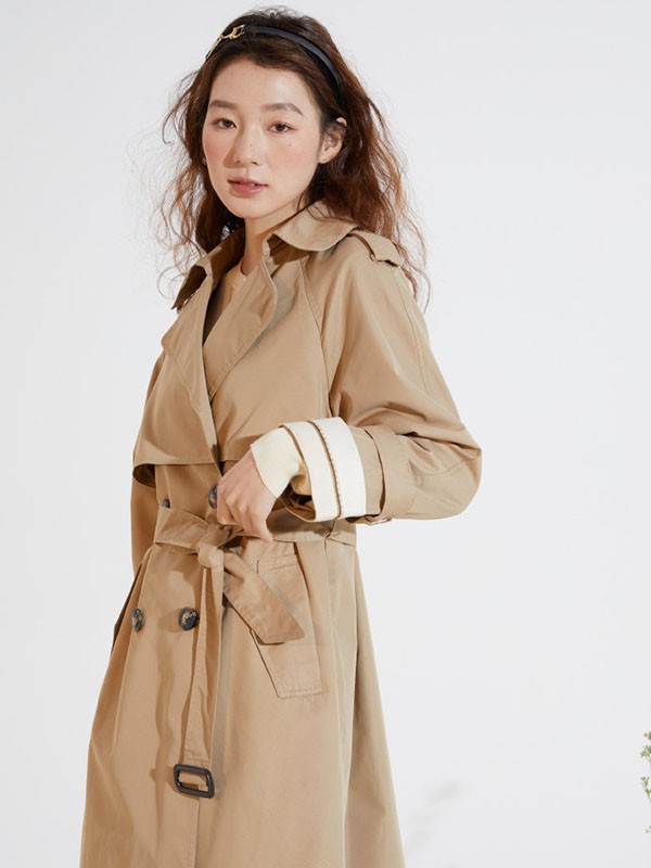 D.SIGN女装2022春夏季卡其色纯色风衣