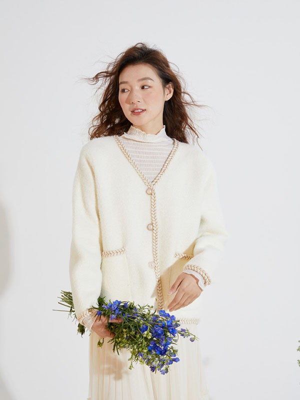 D.SIGN女装2021春夏季藏蓝色纯色针织衫