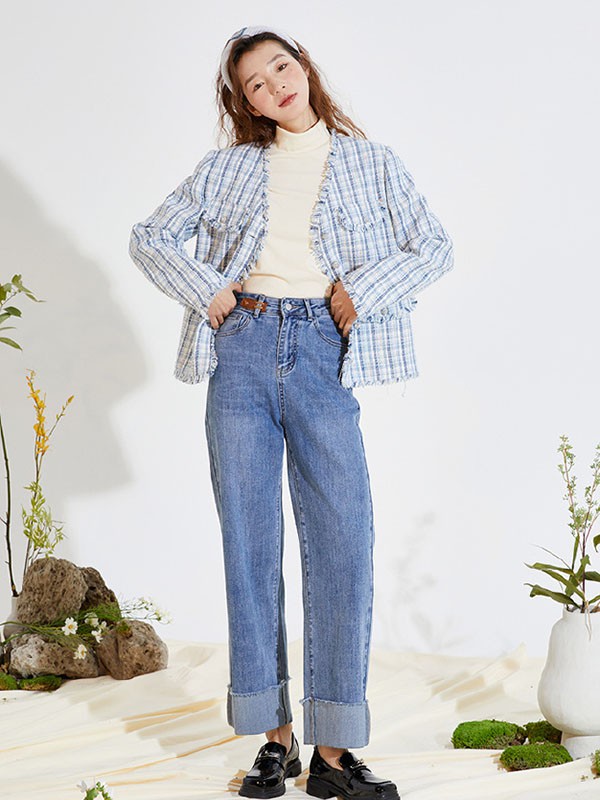 D.SIGN女装2022春夏季藏蓝色纯色阔腿裤