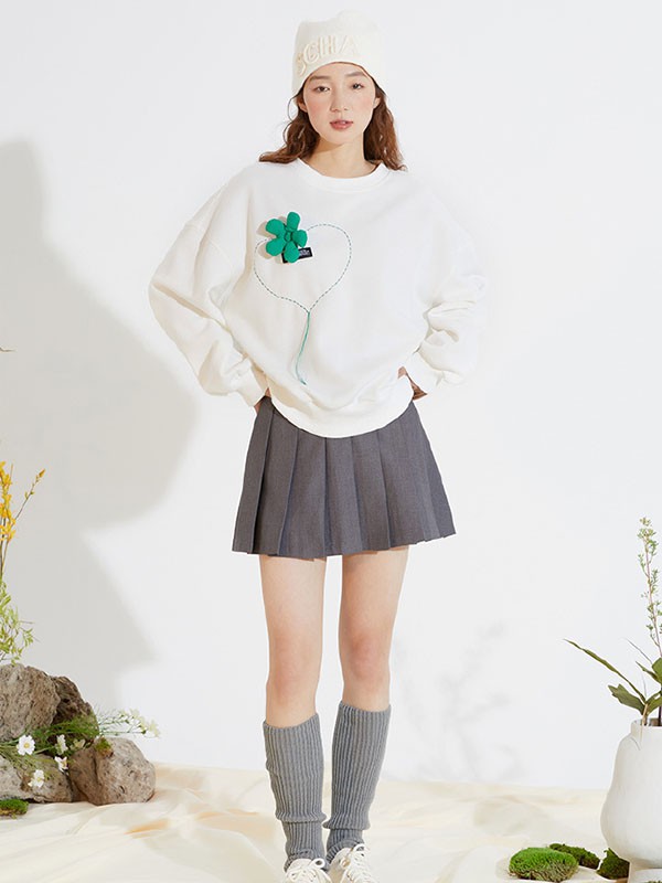 D.SIGN女装2022春夏季灰色纯色百褶裙