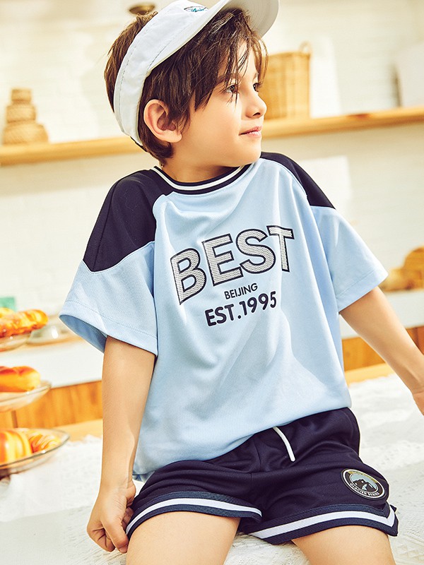水孩儿2022春夏季蓝色T恤