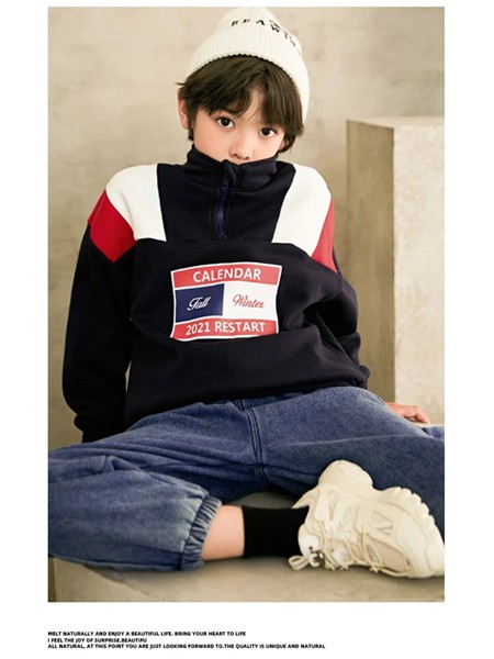 植木2021秋冬季藏蓝色纯色长裤