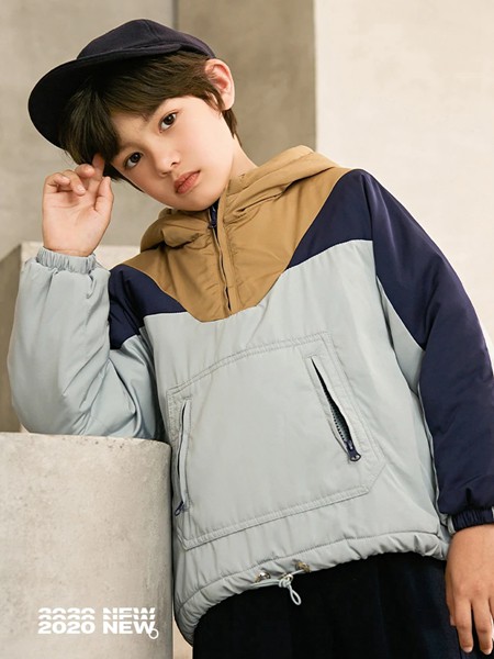 植木2021秋冬季拼色拼接棉服