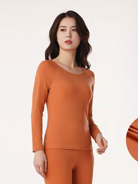 都市丽人内衣2022秋冬季橙色保暖内衣