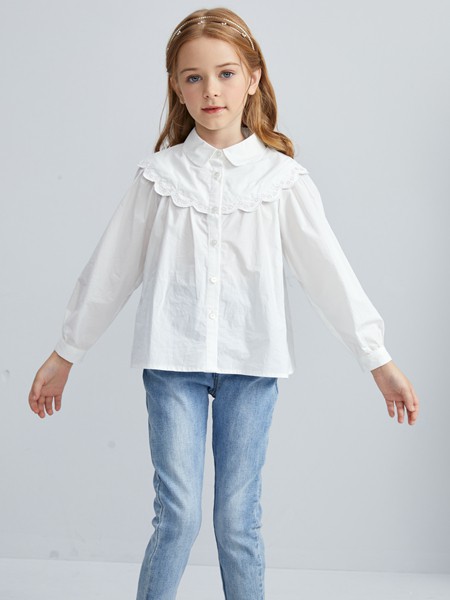 笛莎2021秋冬季蓝色纯色长裤