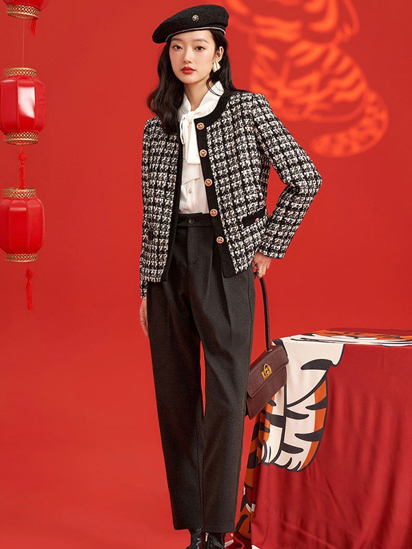 拉夏贝尔女装2022春夏季黑色纯色工装裤