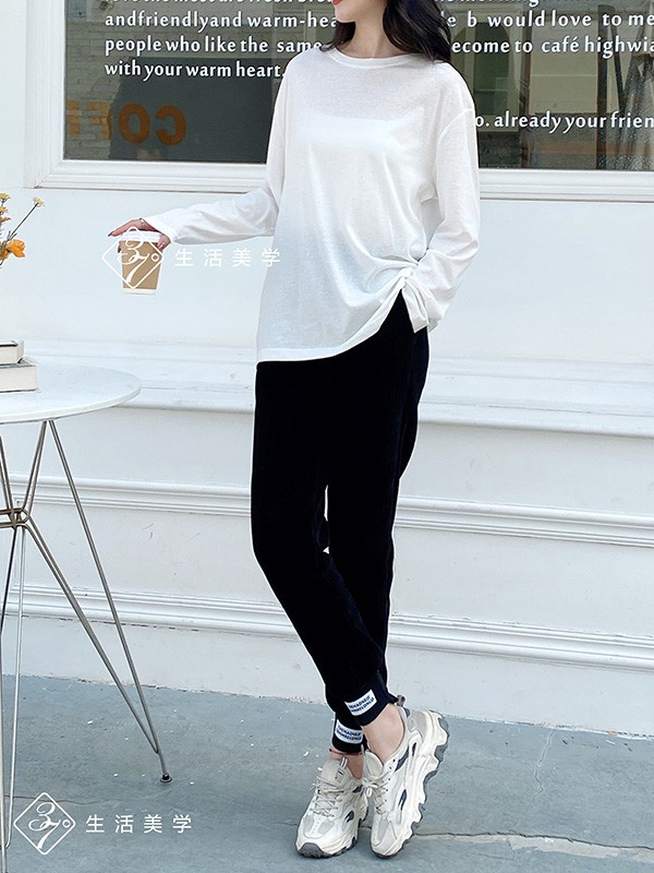 37度生活美学2022春夏季白色纯色T恤