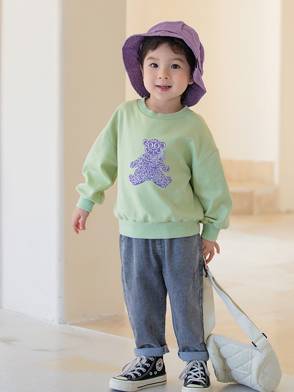 古力家童装2022春夏季绿色印花T恤