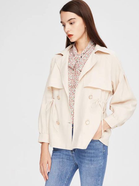 MOODEVER女装2022春夏季米色纯色外套