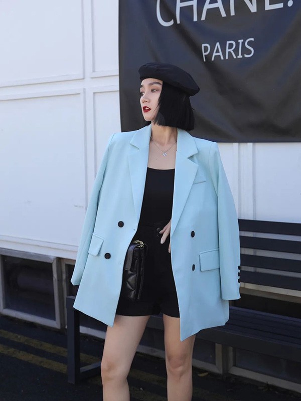 迷境2022春夏季蓝色纯色西装
