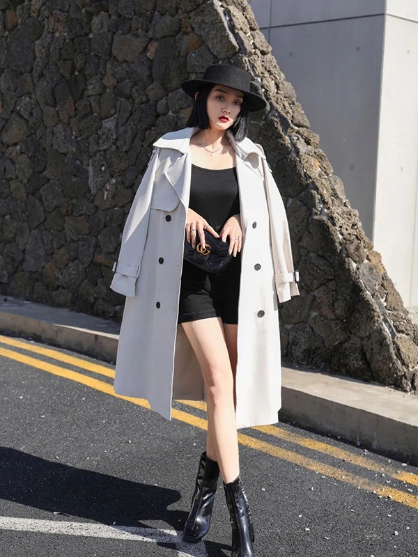 迷境2022春夏季白色纯色风衣